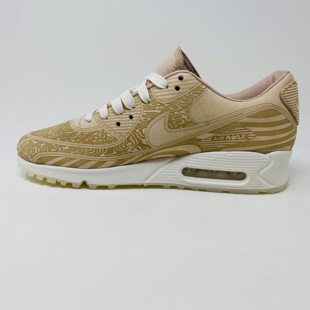 Nike Mens Air Max 90 QS Laser Brown Leather Lace Up Low Top Sneaker Shoes Sz 8.5 - Picture 6 of 6